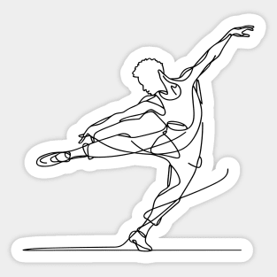 Black line art Contemporary Male dancer Sticker